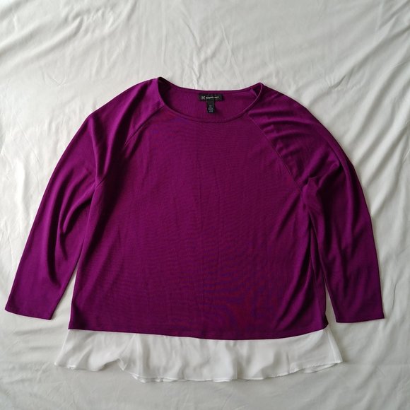 INC International Concepts Women's Faux-Layered Sweater 2X Purple - Picture 5 of 12